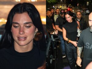 Dua Lipa ganha reforço da Polícia Militar para sair de bar no Rio; veja vídeo