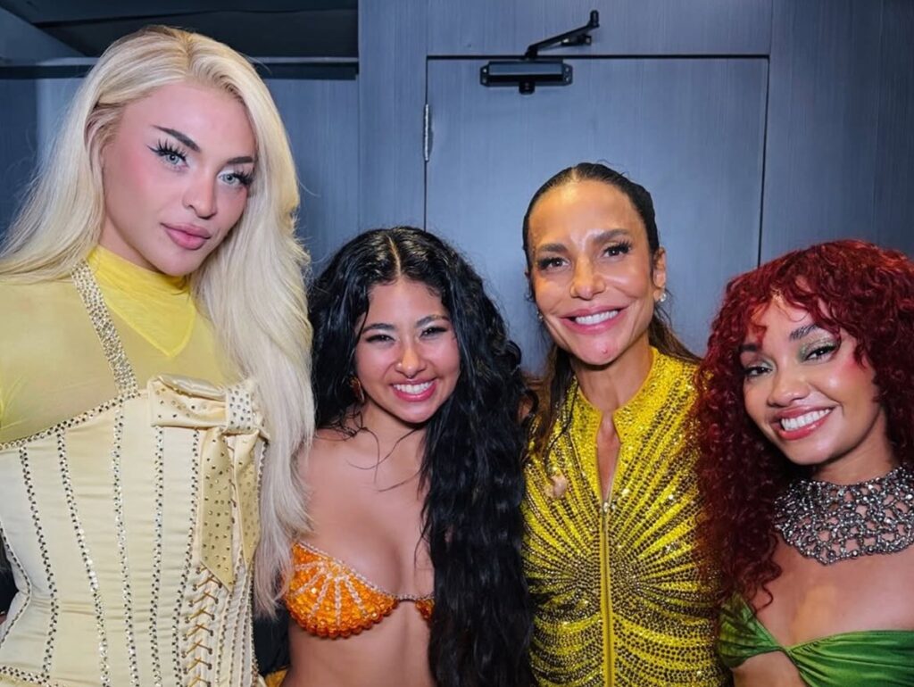 Ex-Little Mix, Leigh-Anne 'tieta' Ivete Sangalo nos bastidores de megabloco em SP